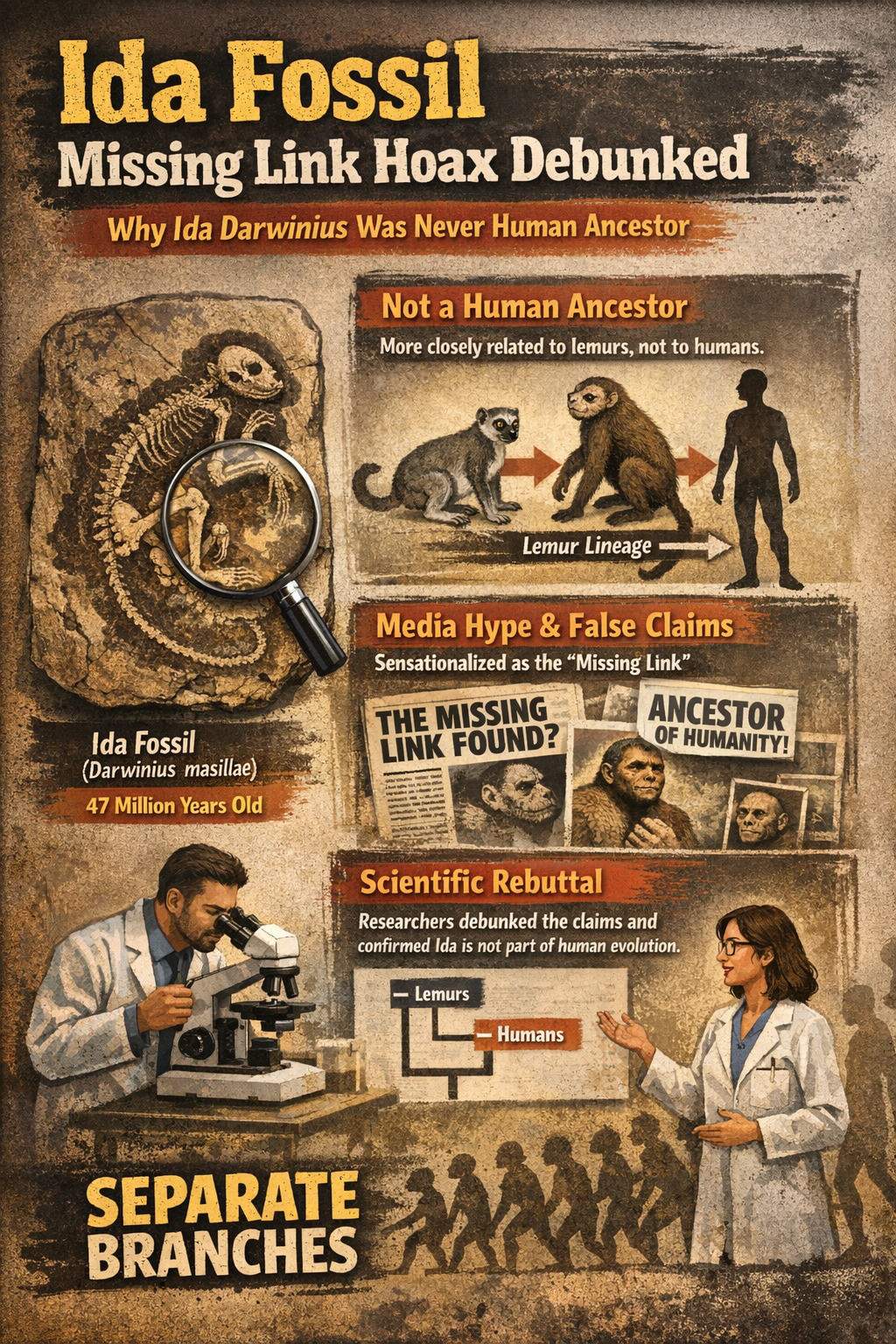 Ida Fossil Missing Link Hoax Debunked: Why Ida Darwinius Was Never Human Ancestor