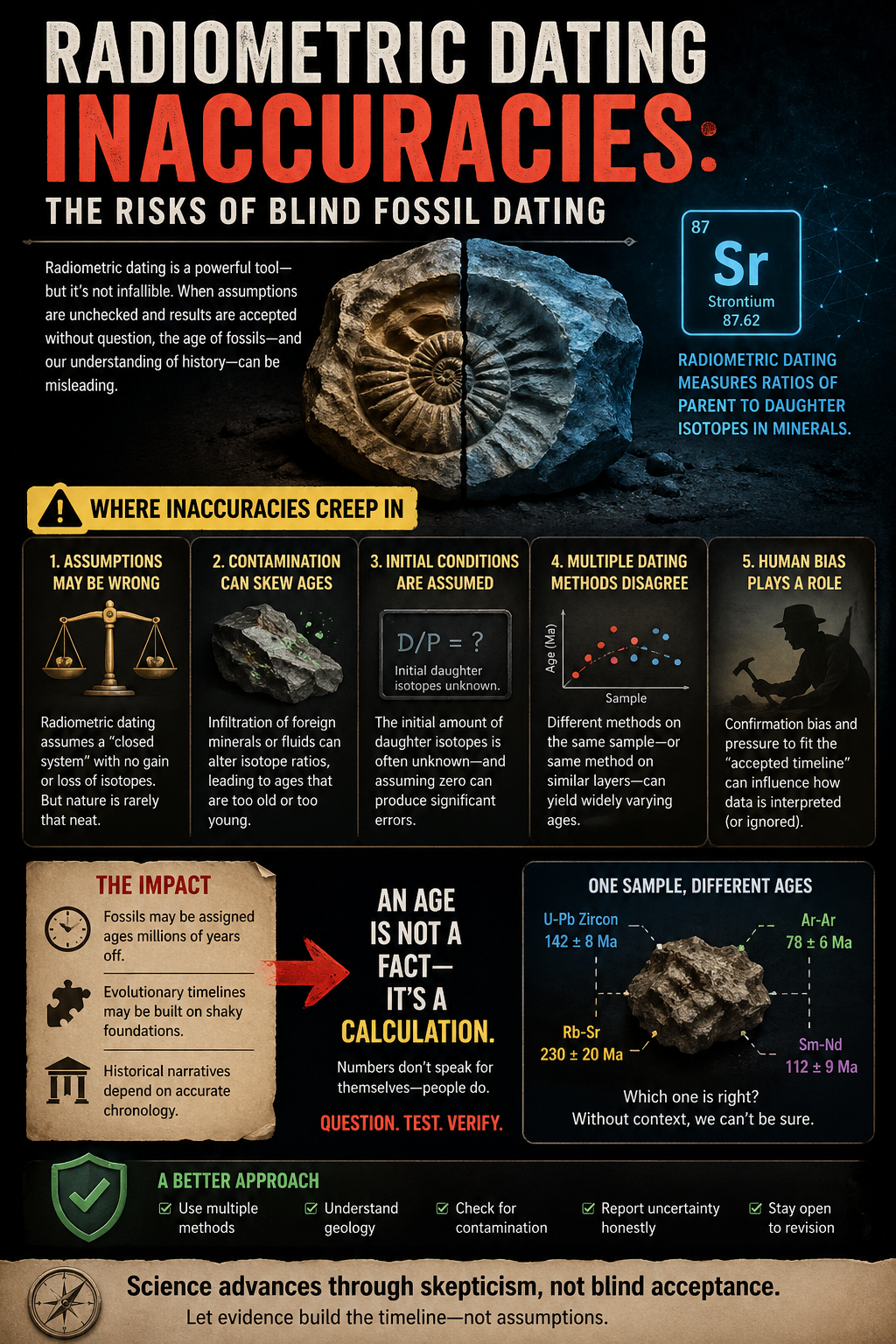Radiometric Dating Inaccuracies: The Risks of Blind Fossil Dating